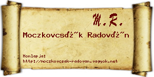 Moczkovcsák Radován névjegykártya